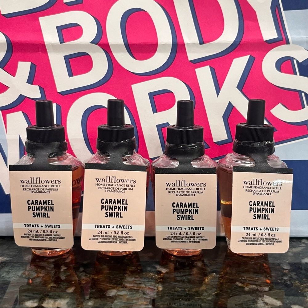 New 4x Carmel Pumpkin Swirl Wallflowers Home Fragrance Refill Bath & Body Works
